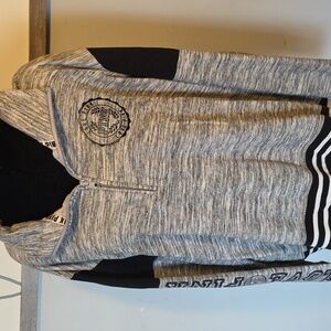 PINK Victoria's Secret Gray and Black Zip-Up Hoodie